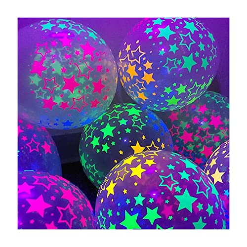 Bunte Luftballons Welle Sterne Party Dekoration Urlaub Punkte Leuchtende Dekoration Qiqiu Home Decor 1 Gelb (A, One Size) von YWJewly