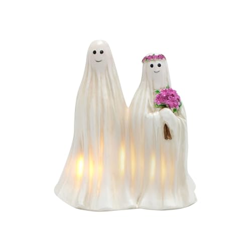 Deko Wohnzimmertisch Harz Braut Nachtlicht Dekoration für Haus Halloween Mini Ständer (White, 9 5 9.8cm) von YWJewly