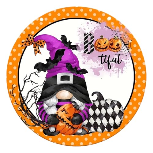 Deko für Halloween Süßes Hexenwichtel-Türschild, Halloween-Küchendekor (A-Purple, 20CM) von YWJewly