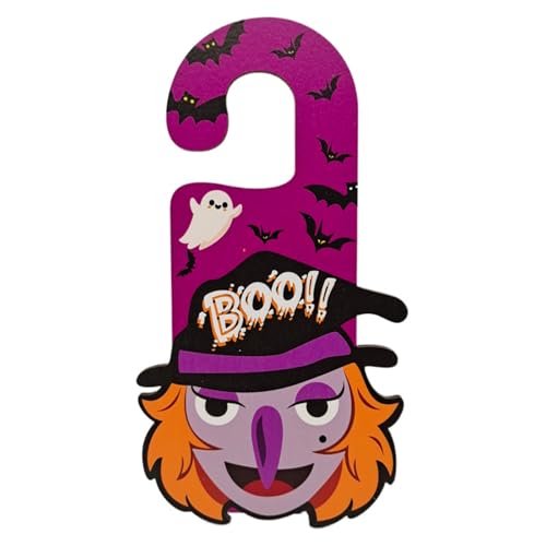 Fall Decoration Halloween Türhänger Halloween Dekorationen Outdoor Trick Or Und Haustür Veranda Banner Halloween Dekorationen Indoor Halloween Veranda Herbst (Purple-3, 11.5x22.5cm) von YWJewly