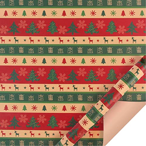 Fensterdeko Kinderzimmer Weihnachten Vintage Geschenkpapier Weihnachtsfeier Geschenkpapier Bucheinband Papier 2022 Weihnachtsgeschenkpapier (F-I, A) von YWJewly