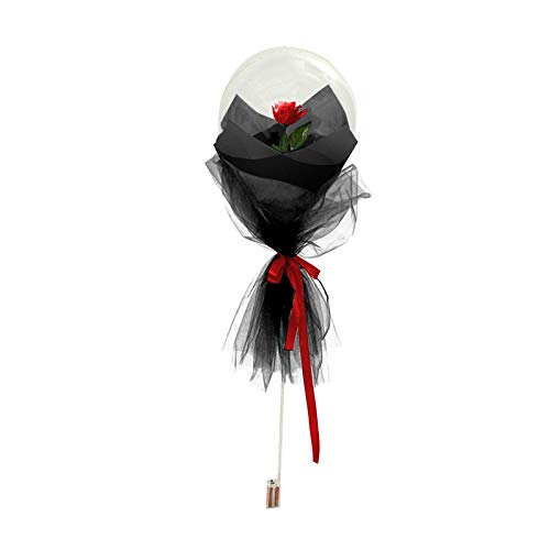 Geburtstag Luftballon Geschenk Weihnachten Hochzeitsdekoration Rosenstrauß leuchtend dekorieren Party Home Decor Halloween Strohhalme (Black, One Size) von YWJewly