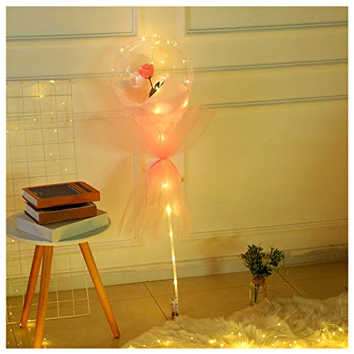 Geburtstag Luftballon Geschenk Weihnachten Hochzeitsdekoration Rosenstrauß leuchtend dekorieren Party Home Decor Halloween Strohhalme (Pink, One Size) von YWJewly