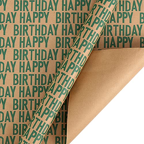 Geschenke für Mitarbeiter Weihnachten Papierverpackung Kraft Geschenkpapier Geburtstag Happy Retro Wrapping Geschenkverpackung Papier Home DIY (Green #10, One Size) von YWJewly