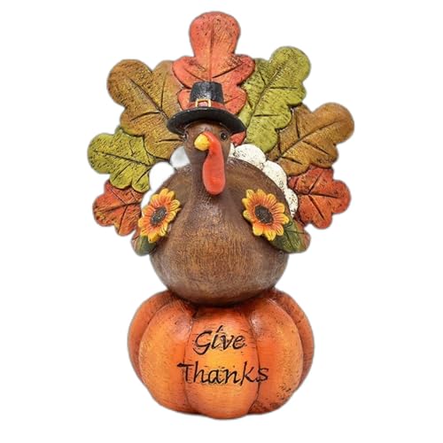 Halloween Deko Outdoor Thanksgiving Harz Kürbis & Truthahn Tisch Mittelstück Festliche Hause (1-Orange, 12X8X7.5CM) von YWJewly