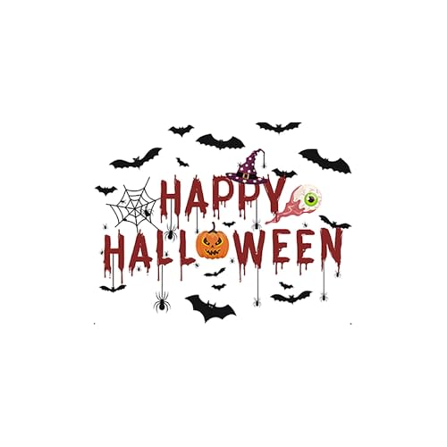 Helloween Dekoartikel Outdoor Halloween Fensterdeko Fensterkleister Blut Hand Blut Wanddeko Kleister Grusel Türkleister Tapete (h-White, 32x32cm) von YWJewly