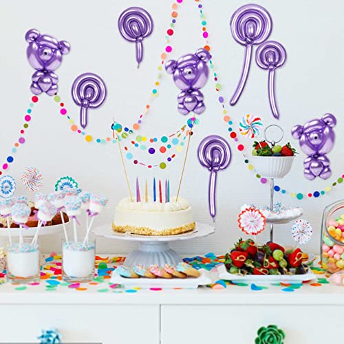 Luftballon Bunt 100 Stück 260 lange Luftballons Kit mit glänzendem Latex Twisting Luftballons für Luftballon Tiere Luftballons für Geburtstage Hochzeit Party Dekorationen mehrfarbig (Purple, One Size) von YWJewly