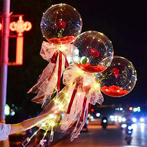 Luftballons Bunt Helium Geeignet Weihnachts-Hochzeit Dekorieren leuchtende Blumenstrauß-Dekoration Rose Geschenke Home Dekor ene Hochzeit - Schleifenband (Multicolor, One Size) von YWJewly