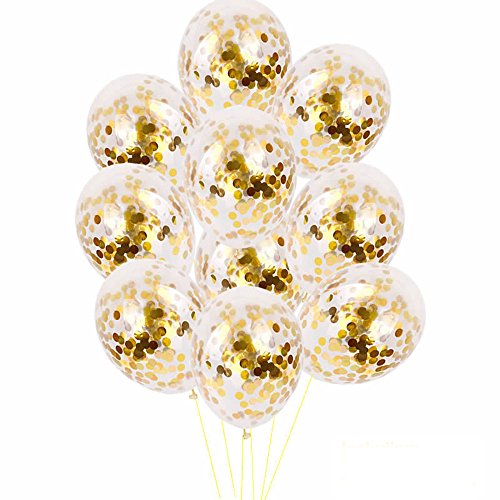 Luftballons Hochzeit Zum Steigen Lassen 10 stücke 12 Folie Latex Set Hochzeit Geburtstag 10 Cm (Gold, One Size) von YWJewly