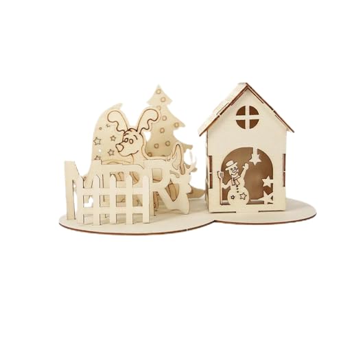 Mitbringsel Weihnachten Weihnachtshütte Puzzle Dekoration Festliche Party Tischdekoration (6-A, 16×9×9cm) von YWJewly