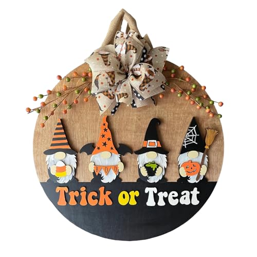 Mittelalter Deko Dekorativer Türanhänger Holz für Halloween (Grey-a, 30X30CM) von YWJewly