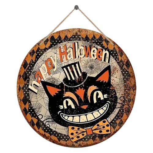 Party Deko Halloween Türanhänger, Halloween-Kürbis, Türdekoration, Haustürschild (G-B, 20 * 20 * 2cm) von YWJewly