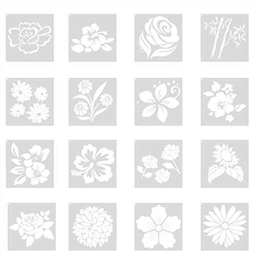 Schablonen Wiederverwendbare Blumen Kaffeeschablonen Vorlagen Plätzchenblumen 16 Stück Blumen Kuchen 2021 Küche, Esszimmer & Bar Girlande Spritzguss (White, One Size) von YWJewly