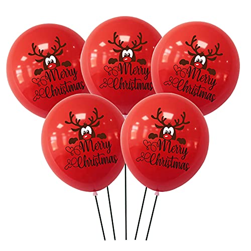 Weihnach Weihnachtsmann Weihnachtsbaum Weihnachten Bedruckte Luftballons Dekoration Luftballons Latex (B-H, One Size) von YWJewly