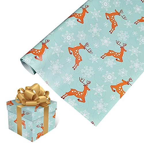 Weihnachten Mitbringsel 2 Stück (75 cm x 51 cm, 4,11 Quadratfuß) einseitiges Weihnachtsgeschenkpapier, klassischer Weihnachtsmann andere Muster (5-G, One Size) von YWJewly