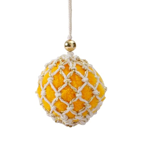 Weihnachtsaccessoires Festliche Weihnachtsdekorationen, Party-Party-Dekoration, handgewebte Raumanhänger Netzstoff (Yellow #5, One Size) von YWJewly