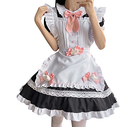 YWJewly Gothic-Kleidung für Männer Prime Katze Puppe Kostüm Katze Sexy Lolita Anime niedlich weich Kleidung Korsett Spitze Kontrast Kleid Frauen schwarz Gothic Kleid (Black, L) von YWJewly