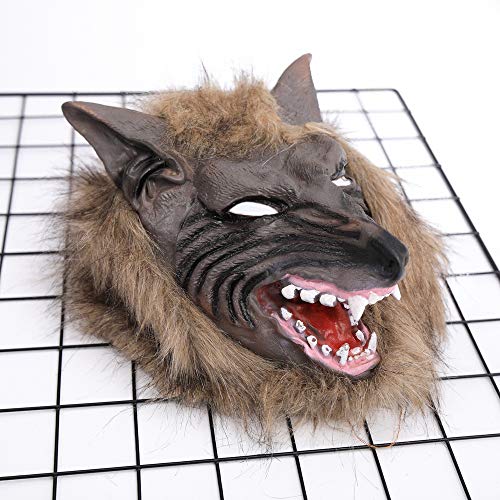 YWJewly GruselMaske Maske für Wolf Cosplay Halloween Party Kostüm Maske Damen Body Für Damen (Brown, One Size) von YWJewly