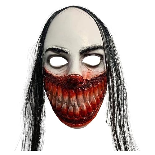 YWJewly Gruselige Masken Halloween Gesicht erschreckt Menschen lustige Haus Verkleidung Requisiten Kopfbedeckung Schwarz (Black, One Size) von YWJewly