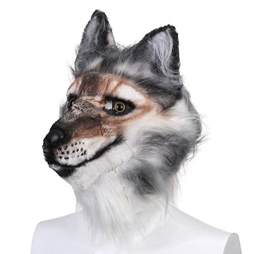 YWJewly Halloween Mask Kostüm Wolfs Kopfbekleidung Kopfschmuck Wolfs Haus Dekor Kostüm Augenklappe Schwarz (Black, One Size) von YWJewly