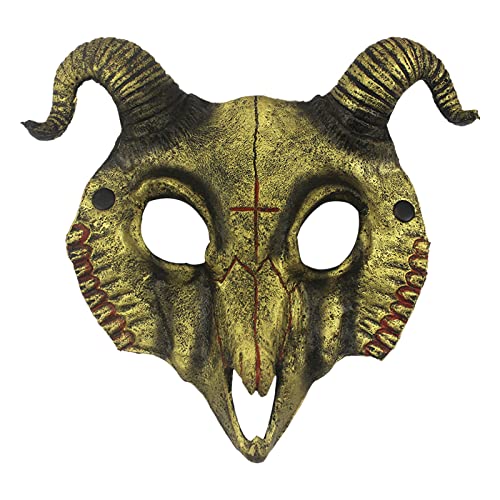 YWJewly Halloween-Maske Halloween Scary Headgear Fork Headgear Headgear Bloody Headgear Creepy Horrific Head Headgear Costumer Evil Dead Cosplay Party Requisiten Weihnachten (Gold, One Size) von YWJewly