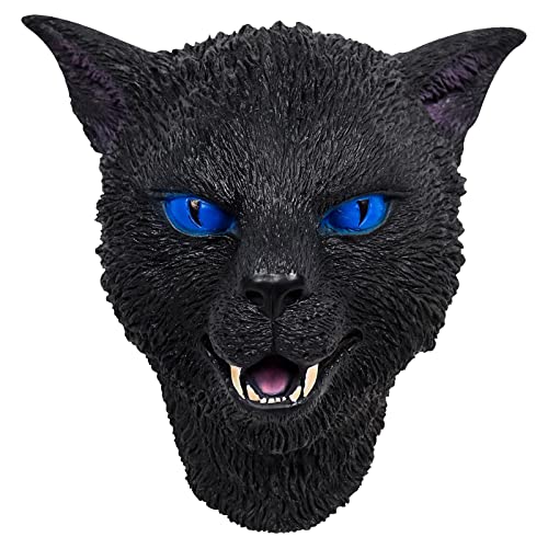 YWJewly Halloween Masken Basteln Halloween Cat Head Cover Meow Star Head Cover Cat Head Cover Dance Party Performance Requisiten Schwarz (Black, One Size) von YWJewly