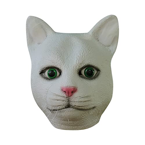 YWJewly Masks Halloween Cat Head Cover Meow Star Head Cover Cat Head Cover Dance Party Performance Requisiten Dunkle Gläser (White, One Size) von YWJewly