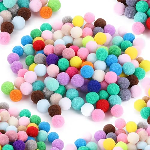 Pompons zum Basteln, 200 Stück Bunte Pompons 20mm Mini Pom Poms, Kleine Bommeln, Bälle Flauschigen für Crafts Dekorationen von YWKJDDM