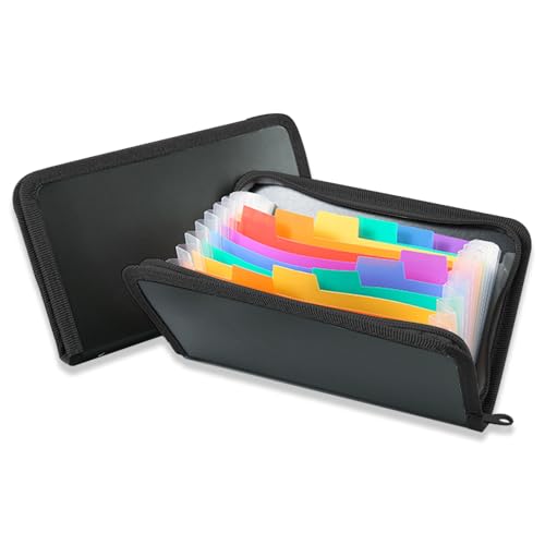 Quittung Coupon Organizer 2 Stück Reißverschluss Coupon-Währungs-Organizer mit 13 Fächern Reißverschluss Dokumentenorganizer für Gutscheine Quittungen Bargeld Rechnungen Tickets von YWKJDDM