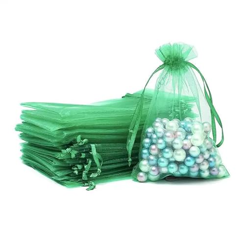 YWKJDDM Organzabeutel, 30 Stück Organzasäckchen 20x30 cm Schmuckbeutel Gross Organza Säckchen Zum Befüllen für Geschenksäckchen Hochzeit Weihnachten Beutel Party Geschenk (Grün) von YWKJDDM