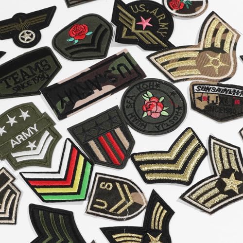 50pcs Random Camouflage Styles Embroidered Patches, Funny Tactical Military Patches, Humor Moral Patches, Sew/Iron on Patches for Backpacks, Helmet and Vests von YWLI