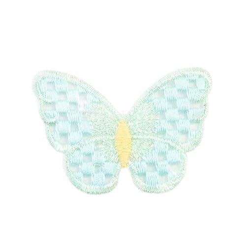 YWQHS 6 x 4 cm, 30 Stück, kleine Schmetterlings-Häkelflicken, Stickflicken, zum Aufbügeln, chinesische Applikationen für Kleidung, zum Aufnähen für Jeansjacken von YWQHS