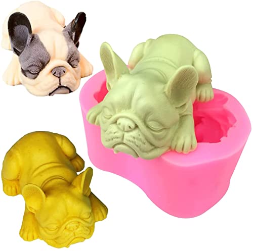 3D Hundeform Silikonform,3D Französische Bulldogge Silikonform,Fondant Kuchen Backform Handgefertigte Seifenherstellungsform, Küchenbackformen Kuchen Dekorationswerkzeug DIY Harz Tonform von YWQQ