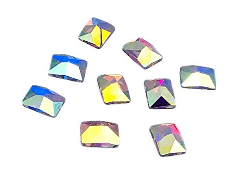 10 x Formen, 7737 kleine geschliffene Glas-Strasssteine, flache Rückseite, zum Aufbügeln (AB-Dreieck, 6 mm) von YXBZKGDCNG