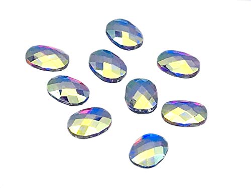 10 x Formen, 7737 kleine geschliffene Glas-Strasssteine, flache Rückseite, zum Aufbügeln (AB-Dreieck, 6 mm) von YXBZKGDCNG