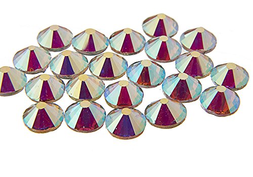 1440 x (Light AB SS20 (4,8 mm), 45 Farben, 5 Größen, 7767 Glas-Strasssteine, flache Rückseite, Strasssteine mit Kleberückseite, Packung mit 1440 Kristallen von YXBZKGDCNG