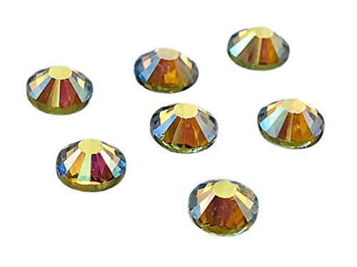 1440 x (Light AB SS20 (4,8 mm), 45 Farben, 5 Größen, 7767 Glas-Strasssteine, flache Rückseite, Strasssteine mit Kleberückseite, Packung mit 1440 Kristallen von YXBZKGDCNG