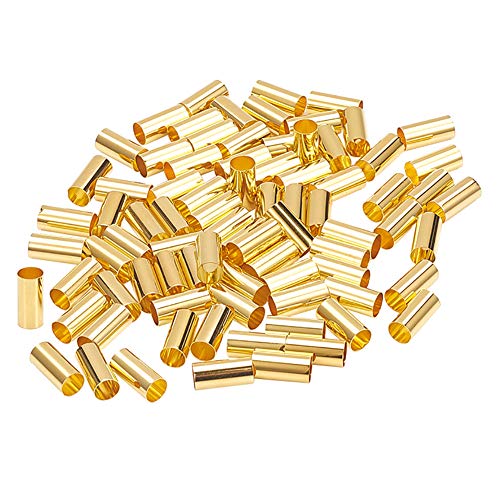 150 Stück 10 mm Spalte Messingröhrenperlen Ring Makramee Perlen Spacer Perlen mit 4,5 mm Loch für DIY Nähen Handwerk und Makramee Wandbehang Pflanzenhalter Handwerk, Golden von YXBZKGDCNG