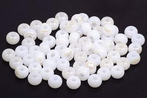 25 g Mischung aus kleinen Rocailles-Perlen und Blasen, 2–10 mm, tschechische Glasperlen, verschiedene kleine Packungen, Weiß, AB 2/0 x 2/0 mm, 60 Stück von YXBZKGDCNG