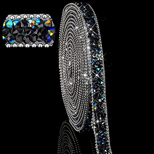 3 Meter Harz-Strassband, selbstklebend, Diamant-Weihnachtsband, Kristallband, Rolle, Glitzer, Harz, Diamantgürtel, glitzernd, Strassband (1,2 cm, Schwarz AB) von YXBZKGDCNG