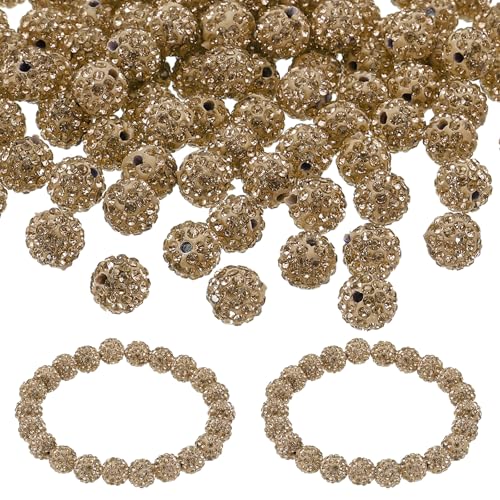 8 mm Strass-Perlen, 150 Stück Ton-Strassperlen, Discokugel-Perlen, Diamant-Abstandshalter, Kristall, funkelnd, rund, Weiß, 150 Stück von YXBZKGDCNG