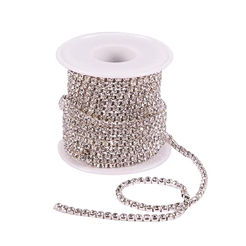 9,1 m/Rolle Strass-Kette, 2 mm, AB-Strass-Cup-Ketten mit Spule für Schmuckherstellung von YXBZKGDCNG