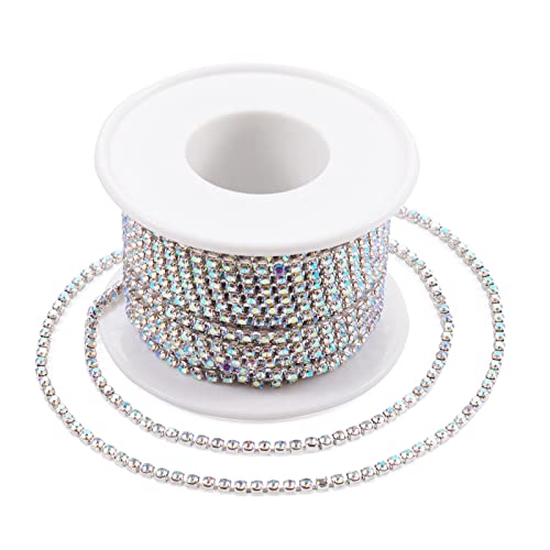 9,1 m/Rolle Strass-Kette, 2 mm, AB-Strass-Cup-Ketten mit Spule für Schmuckherstellung von YXBZKGDCNG