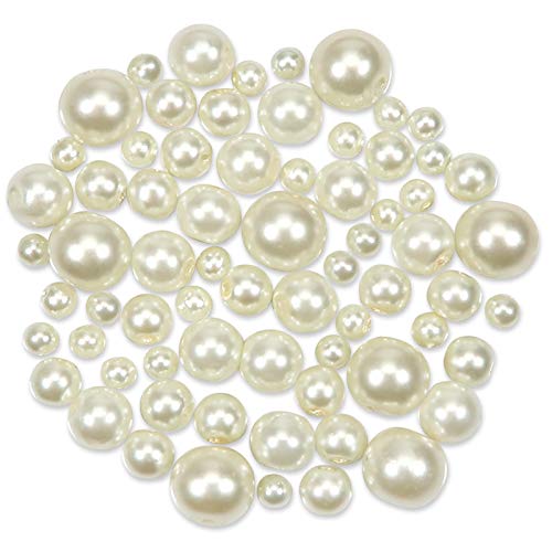 Glasperlen, rund, lose Kunstperlen, 4 mm, 6 mm, 8 mm, 10 mm, Beige, 370 Stück von YXBZKGDCNG