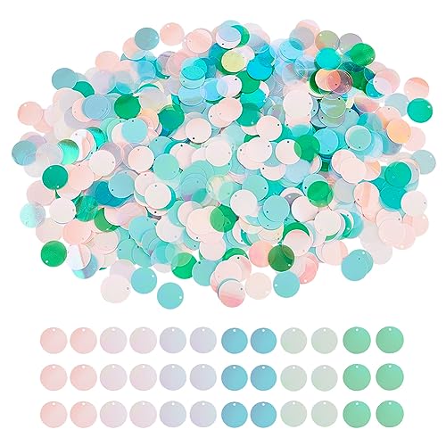 Große Pailletten mit Loch, PVC-Laser, runde Pailletten, 20 mm, bunte Pailletten, lose Pailletten für Schmuckherstellung, DIY, Nähen, Handwerk, 1100 Stück von YXBZKGDCNG