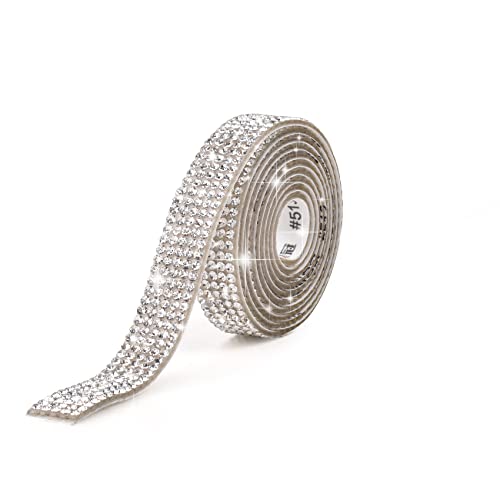 Kristall Strass Diamant Band Streifen, Strass Aufkleber Selbstklebend, Funkelnde DIY Dekoration Strass Streifen, Strass Rolle DIY für Dekoration Geschenk Telefon Hochzeit (Glänzend Schwarz, 1cm) von YXBZKGDCNG