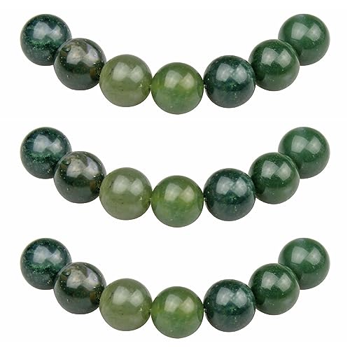 Runde Steinperlen, 4 mm, Moos-Jade, lose Edelsteinperlen für Schmuckherstellung, Armband, Halskette, 85 Stück, Moosachat, 8 mm von YXBZKGDCNG