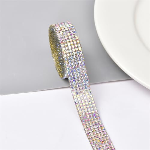 Strass Selbstklebendes Klebeband 2M Harz Diamant Klebeband DIY Bling Selbstklebend Diamant Aufkleber Bling Strass Band für Handwerk DIY Hochzeit Dekoration Geburtstag Party Handwerk Telefon - Grau von YXBZKGDCNG