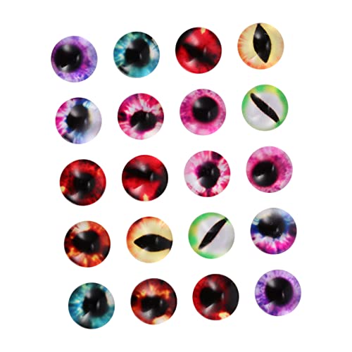 YXBZKGDCNG 20-teiliges Flicken-Perlen-Set, Tonperlen, Makramee, Popsicle, blaue Puppe, Miniaturdekoration, dekorativer Glas-Patch-Cabochons für Schmuckherstellung, Cabochons, Kristall, 1 x 1 cm von YXBZKGDCNG