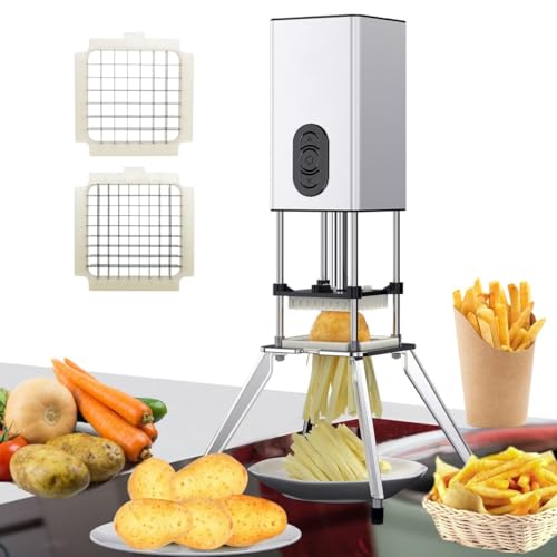 YXFAZPP Elektrische Pommes-Frites-Schneidemaschine, vertikaler Pommes-Frites-Schneider aus Edelstahl, gewerblicher und privater Kartoffelschneider, automatischer Kartoffelschneider von YXFAZPP